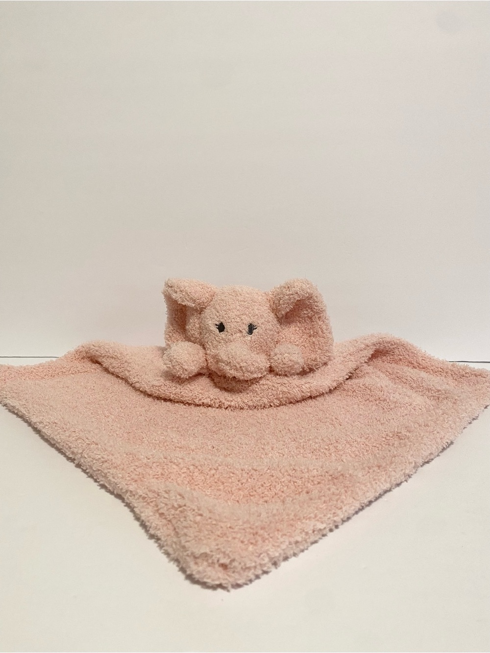 Modern Baby Pink Elephant Lovey Zoo Animal Security Blanket Soft Fuzzy Cuddle